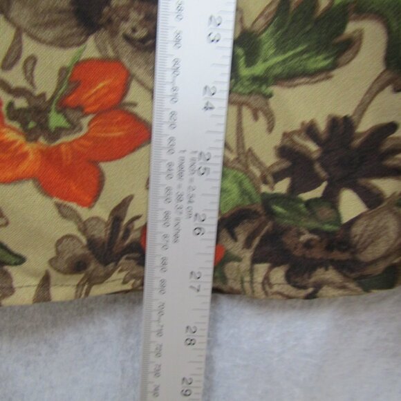 R.Q.T Womens Brown Orange Skirt Petite Size 14 Floral Zip - Picture 6 of 11